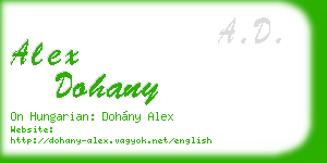 alex dohany business card