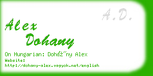 alex dohany business card